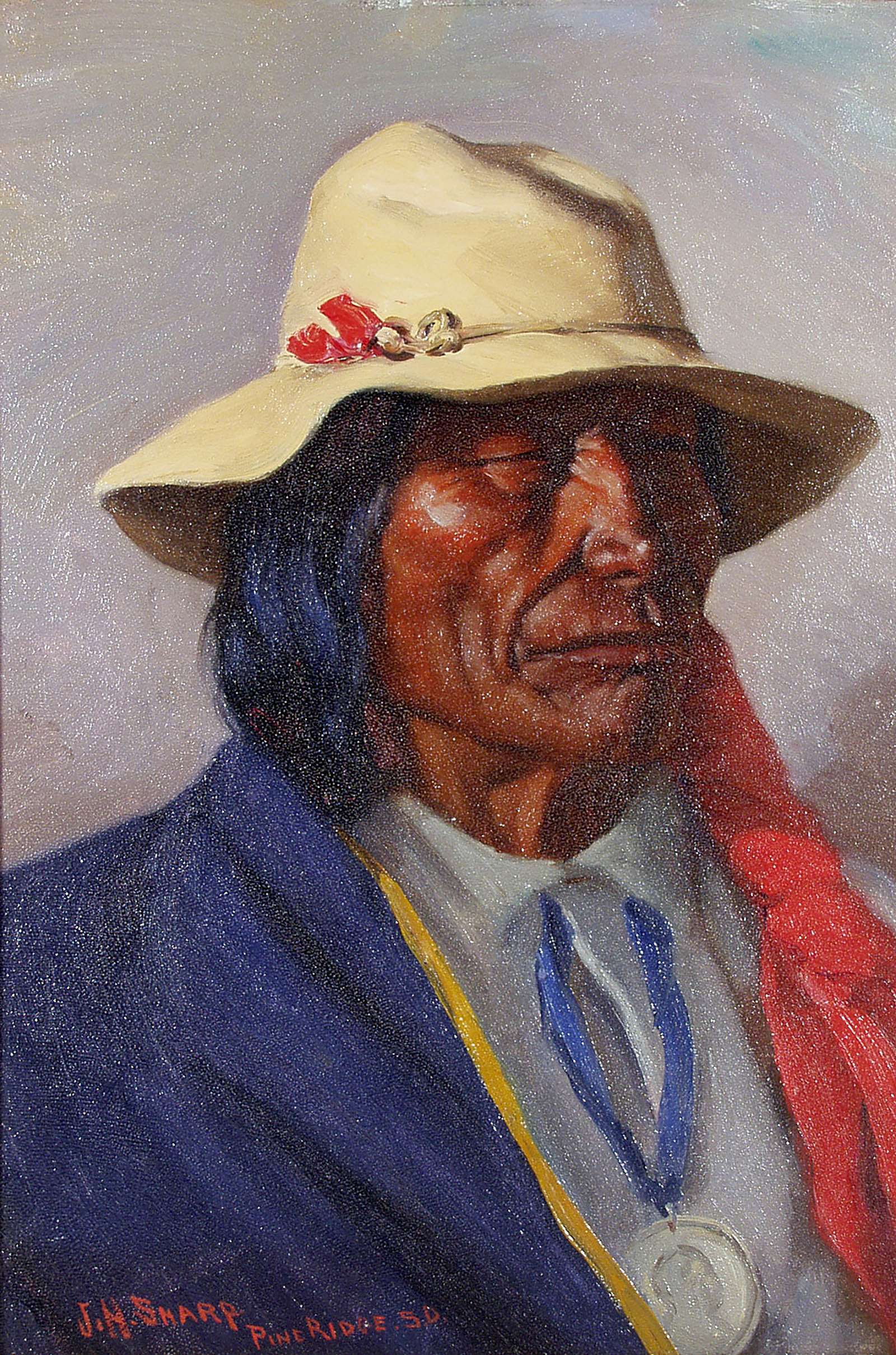 Chief Blue Horse, Sioux [Untitled (Sioux man, slough hat)]